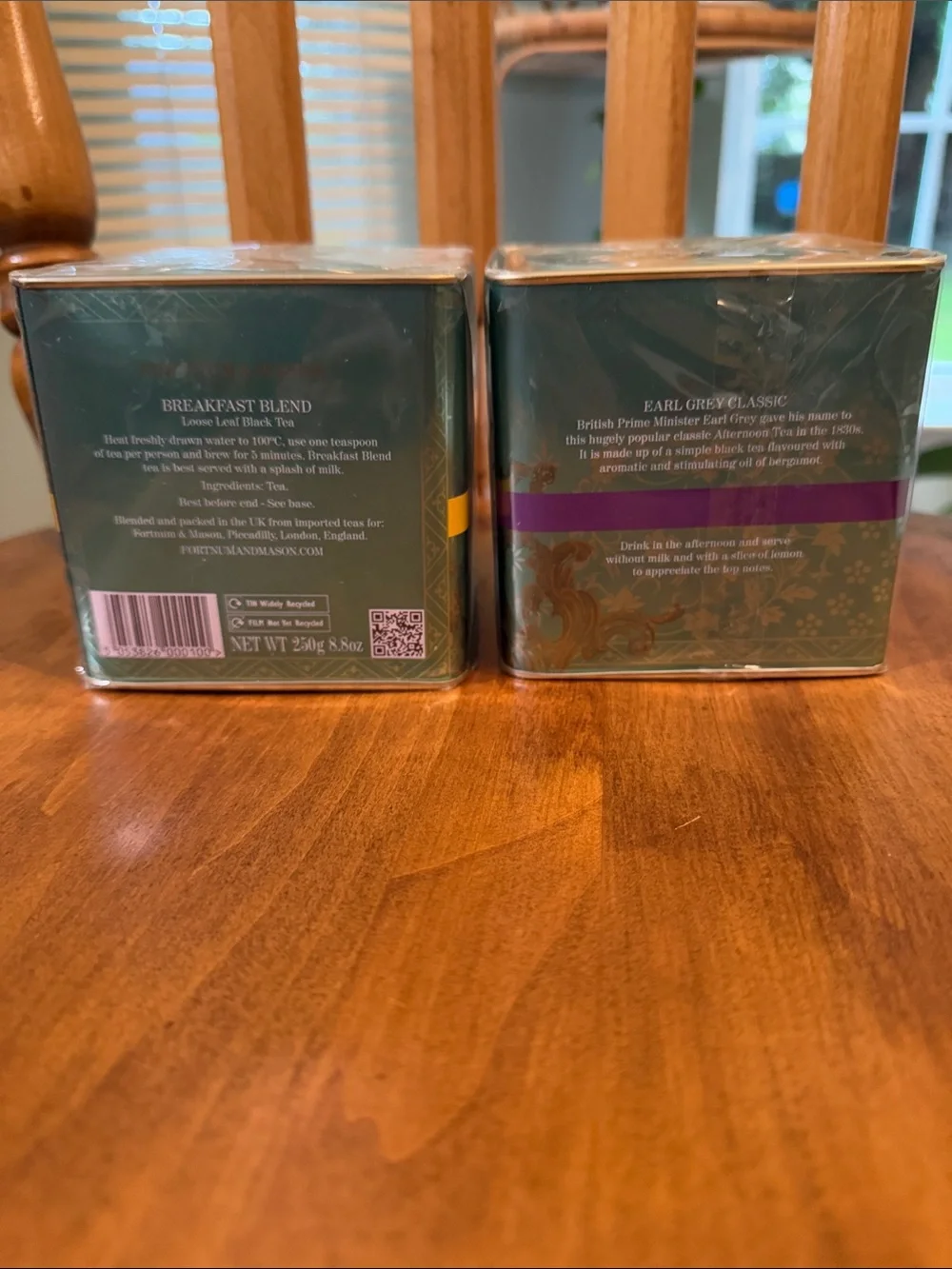 2 New Sealed Fortnum & Mason Loose Leaf Teas-Breakfast Blend & Earl Grey Classic